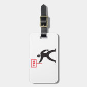 Fett Yes Signieren Minimalistisches Strichmännchen Gepäckanhänger (Vorderseite vertikal)