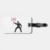 Fett Yes Signieren Minimalistisches Strichmännchen Gepäckanhänger (Rückseite horizontal)