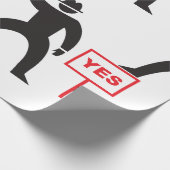 Fett Yes Signieren Minimalistisches Strichmännchen Geschenkpapier (Ecke)