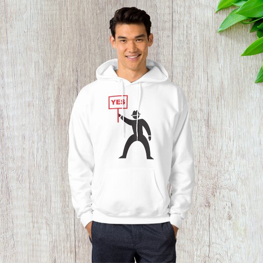 Fett Yes Signieren Minimalistisches Strichmännchen Hoodie
