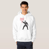 Fett Yes Signieren Minimalistisches Strichmännchen Hoodie (Vorne ganz)