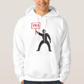 Fett Yes Signieren Minimalistisches Strichmännchen Hoodie (Vorderseite)