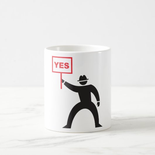 Fett Yes Signieren Minimalistisches Strichmännchen Kaffeetasse (Mittel)