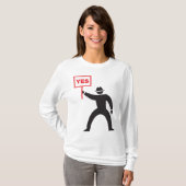 Fett Yes Signieren Minimalistisches Strichmännchen T-Shirt (Vorne ganz)