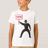 Fett Yes Signieren Minimalistisches Strichmännchen T-Shirt (Vorderseite)