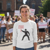 Fett Yes Signieren Minimalistisches Strichmännchen T-Shirt