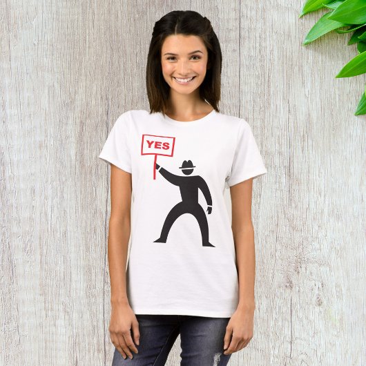Fett Yes Signieren Minimalistisches Strichmännchen T-Shirt
