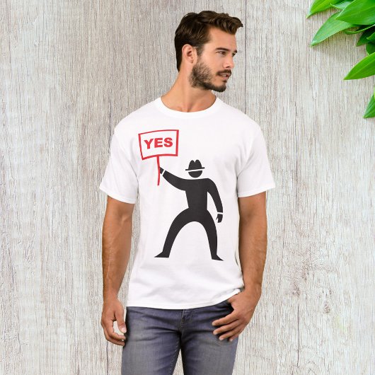 Fett Yes Signieren Minimalistisches Strichmännchen T-Shirt