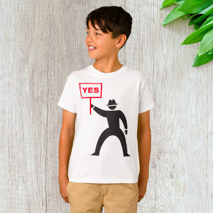 Fett Yes Signieren Minimalistisches Strichmännchen T-Shirt