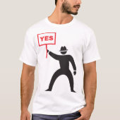Fett Yes Signieren Minimalistisches Strichmännchen T-Shirt (Vorderseite)