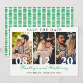 Fett Zahlen Modernes Script 3 Foto Save The Date (Vorne/Hinten)