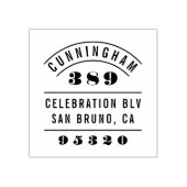 Fett Zahlen Retro Typografie Rücksendeadresse Gummistempel (Prägung)