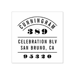 Fett Zahlen Retro Typografie Rücksendeadresse Gummistempel