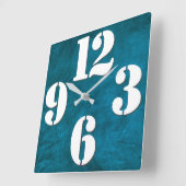 Fett-Zahlenfalte an der Wand des Aquamarinen Quadr Quadratische Wanduhr (Winkel)