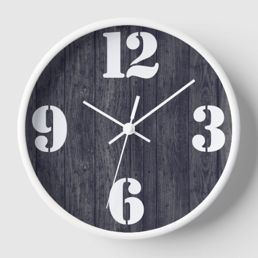 Fett-Zahlengesicht auf rustikales Holz Uhr (Vorderseite)