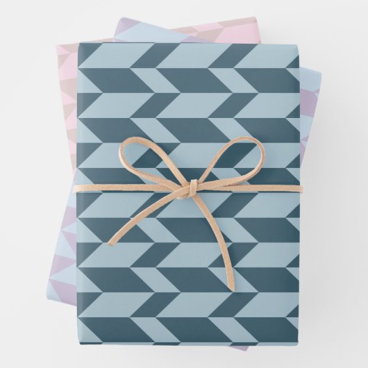 Fett zwei Tonarme Zickzack Strickfarben Geschenkpapier Set (Beispiel)