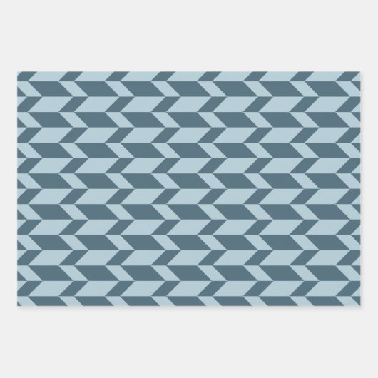 Fett zwei Tonarme Zickzack Strickfarben Geschenkpapier Set (Vorderseite)