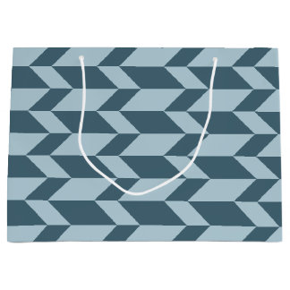 Fett Zwei-Tone-Pfeil Zickzack Stripe Blue Tones Große Geschenktüte