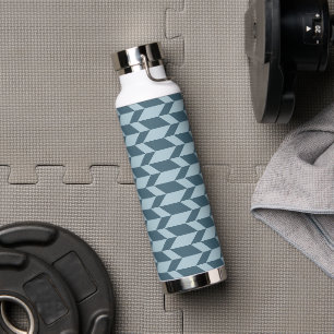 Fett Zwei-Tone-Pfeil Zickzack Stripe Blue Tones Trinkflasche