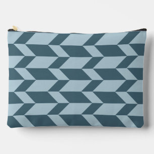 Fett Zwei-Tone-Pfeil Zickzack Stripe Blue Tones Zubehörtasche