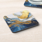 Fettabdruck von Gold und Blau Getränkeuntersetzer (Linke Seite)