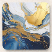 Fettabdruck von Gold und Blau Getränkeuntersetzer (Vorderseite)