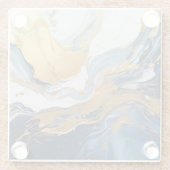 Fettabdruck von Gold und Blau Glasuntersetzer (Rückseite)