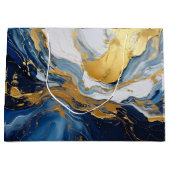 Fettabdruck von Gold und Blau Große Geschenktüte (Vorderseite)
