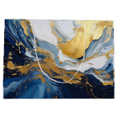 Fettabdruck von Gold und Blau Große Geschenktüte (Rückseite)