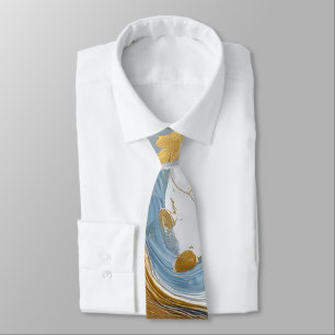 Fettabdruck von Gold und Blau Krawatte