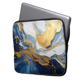 Fettabdruck von Gold und Blau Laptopschutzhülle (Vorderseite Links)