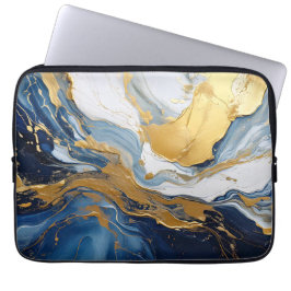 Fettabdruck von Gold und Blau Laptopschutzhülle