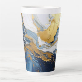 Fettabdruck von Gold und Blau Milchtasse