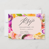 Fettabfall überdimensionale Hochzeit mit floralen  RSVP Karte (Vorderseite)