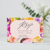 Fettabfall überdimensionale Hochzeit mit floralen  RSVP Karte (Stehend Vorderseite)