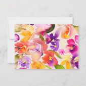 Fettabfall überdimensionale Hochzeit mit floralen  RSVP Karte (Rückseite)