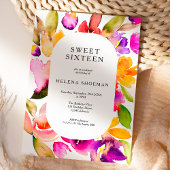 Fettabfall Übergröße Blumenwasserfarbe Süß 16 Einladung