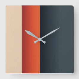 Fettabgleich: Minimalistische Farbbänder in Bewegu Quadratische Wanduhr