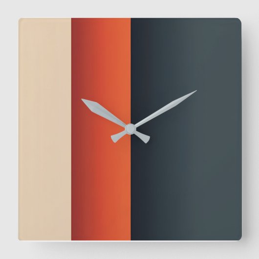 Fettabgleich: Minimalistische Farbbänder in Bewegu Quadratische Wanduhr (Vorderseite)