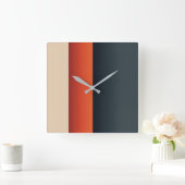 Fettabgleich: Minimalistische Farbbänder in Bewegu Quadratische Wanduhr (Zuhause)