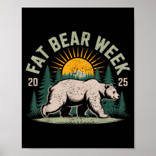 Fettbär-Woche Vintage Retro Grizzlybär Retro Poster