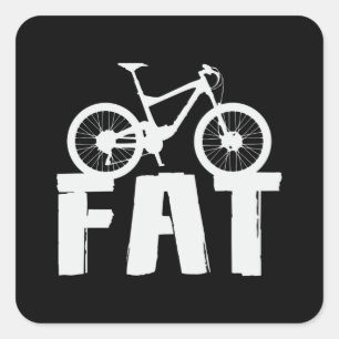 Fettbike Dicker Mountainbike Fahrer Radfahren Lieb Quadratischer Aufkleber