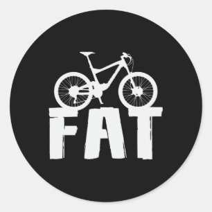 Fettbike Dicker Mountainbike Fahrer Radfahren Lieb Runder Aufkleber