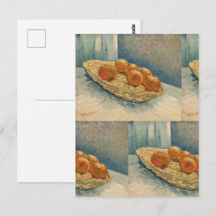 Fettblaues und oranges Van Gogh-Fruchtdekor Postkarte