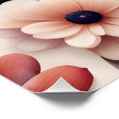 Fettblumen- und Blättermuster rosa Poster (Ecke)