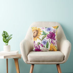 Fettblumenmuster Kissen