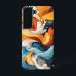 Fettblut Samsung Galaxy Hülle<br><div class="desc">Richtig gesättigte Blätter blühen selbstbewusst über schwarz.</div>