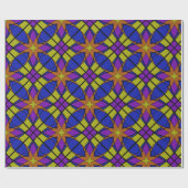 Fettblüten, Druckfarben, lila, blau Geschenkpapier (Flach)