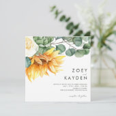 Fettblütenstrauch | Square Wedding Einladung (Stehend Vorderseite)