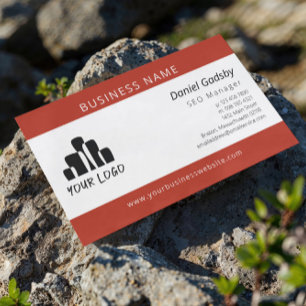 Fettbraun Orange Weiß Ihr Logo einseitig Visitenkarte